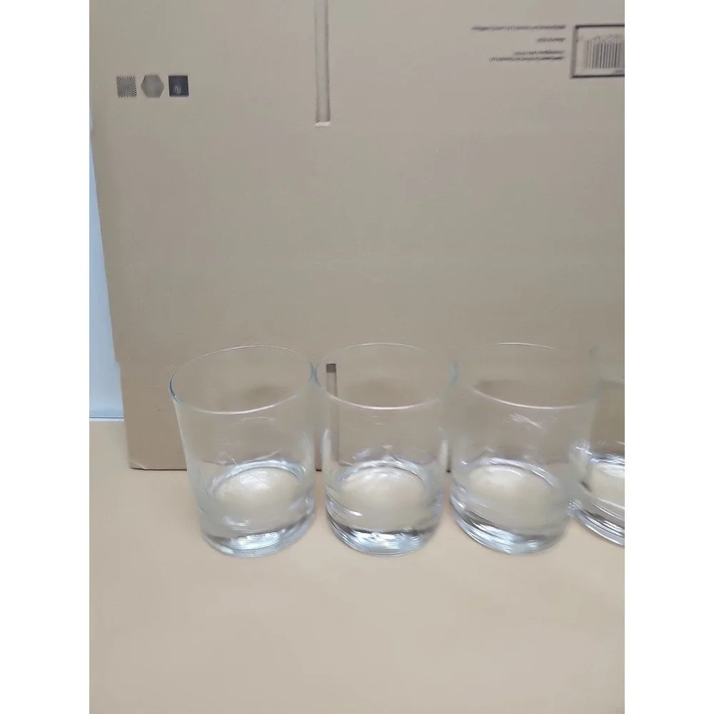 Javit Etched Crystal Clipper Ship Double Old Fashion‎ Set Sail With Set Of 4